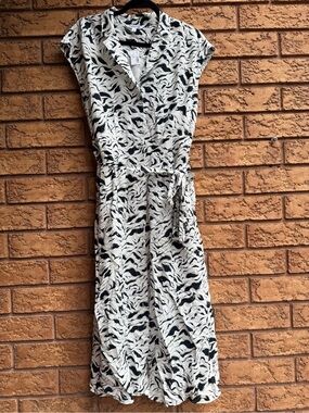 Penningtons Black & White Abstract Print Shirt Dress with Tie Waist